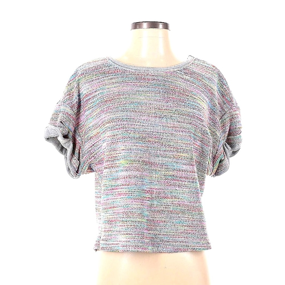 Saturday Sunday Anthropologie Rainbow Sweater T Shirt Small EUC